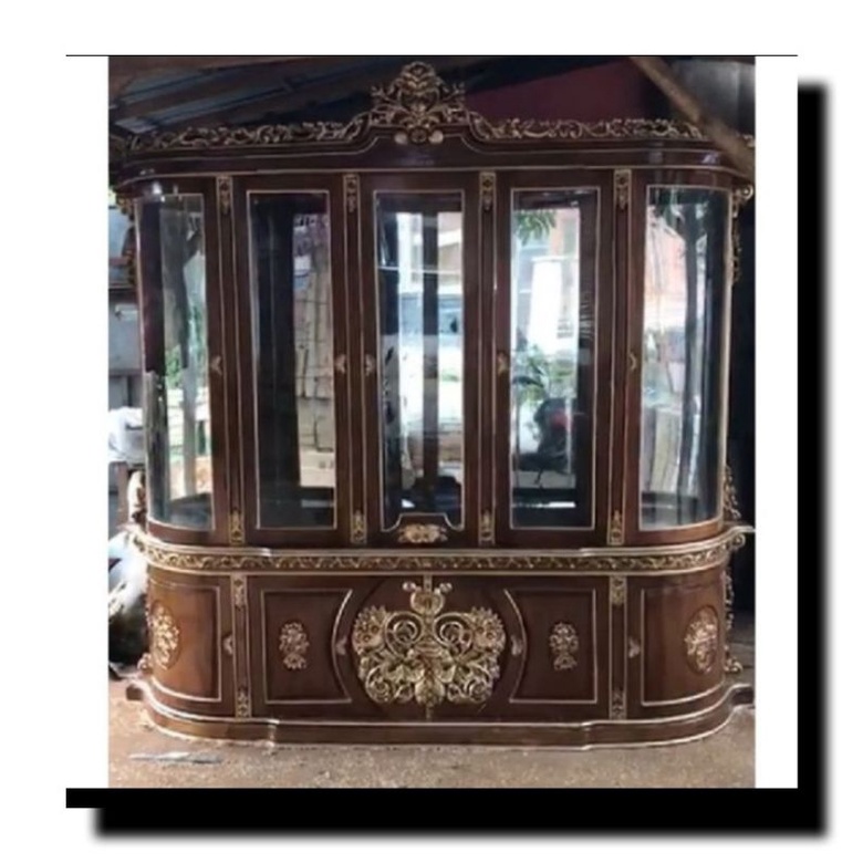 LEMARI HIAS UKIR JATI JEPARA LEMARI KACA BIFET HIAS