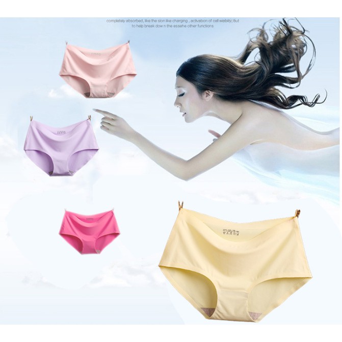 (COD) Celana Dalam Wanita bahan tipis halus  Seamless Celana Dalam Lembut Es Sutra C052-1