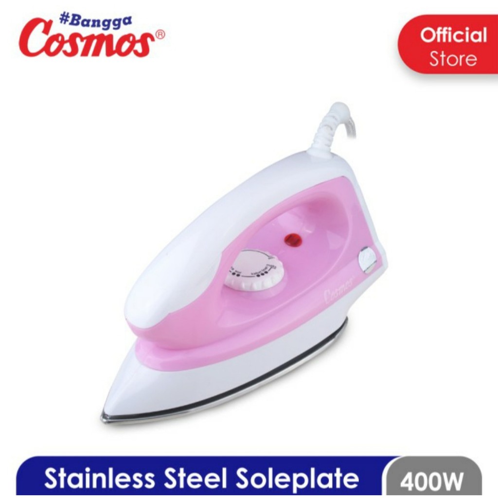 Setrika Cosmos CIS 428 Dry Iron Cosmos 428 Setrika Cosmos Stainless Steel Soleplate Setrika Pink