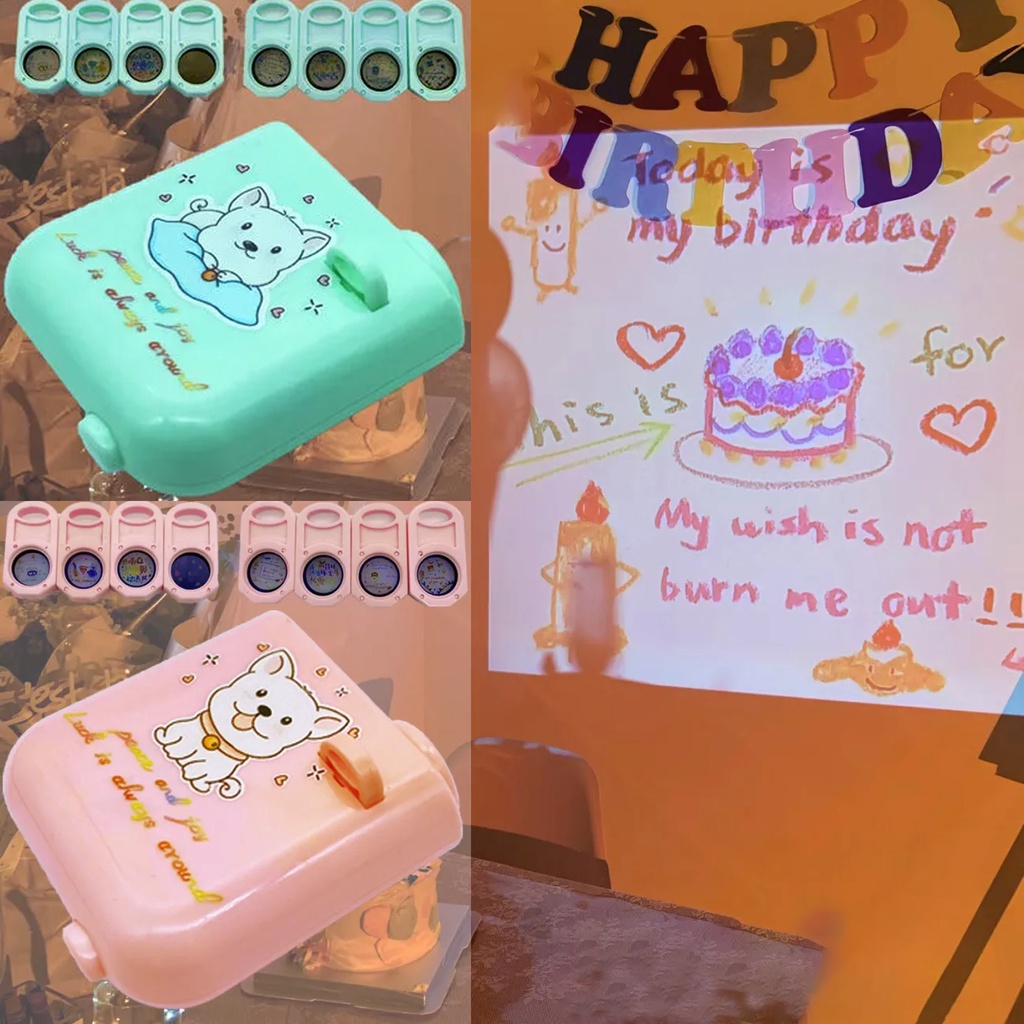 mini Happy birthday projector /Selamat Ulang Tahun Proyektor/proyektor mini photoshoot/Pesta Ide Hadiah Ulang Tahun Lucu Photo Prop Dekorasi