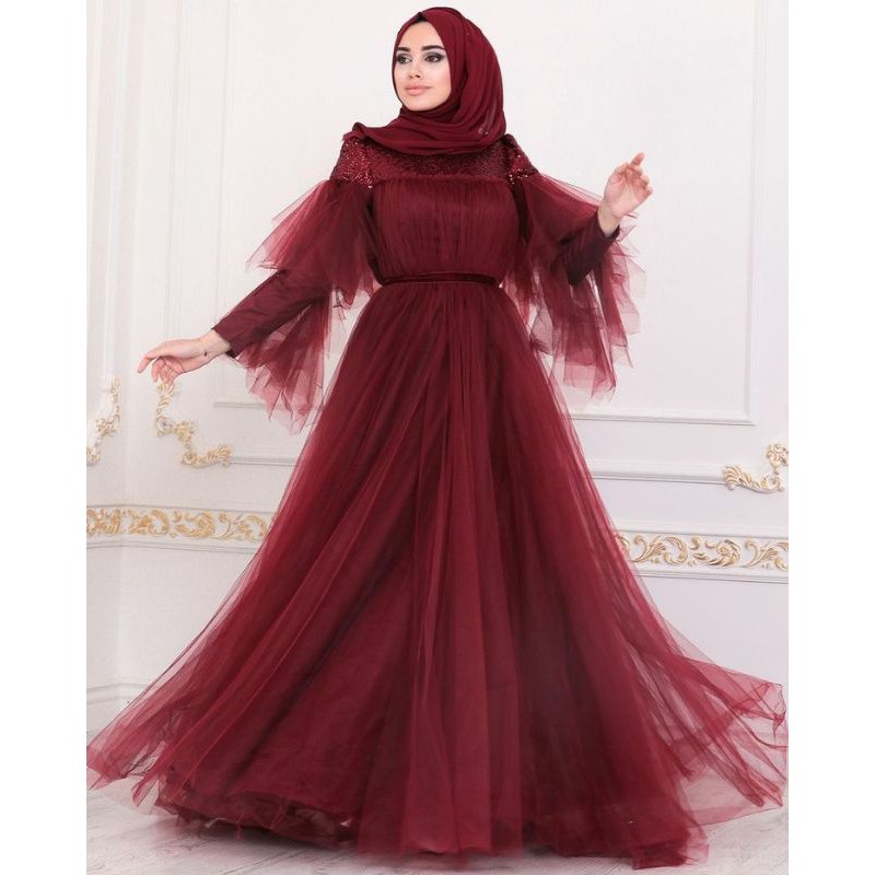 Amora Muslim Wedding Gown / Gamis Pesta Jumbo / Gaun Pernikahan Murah / Gaun Pesta Muslim Turki