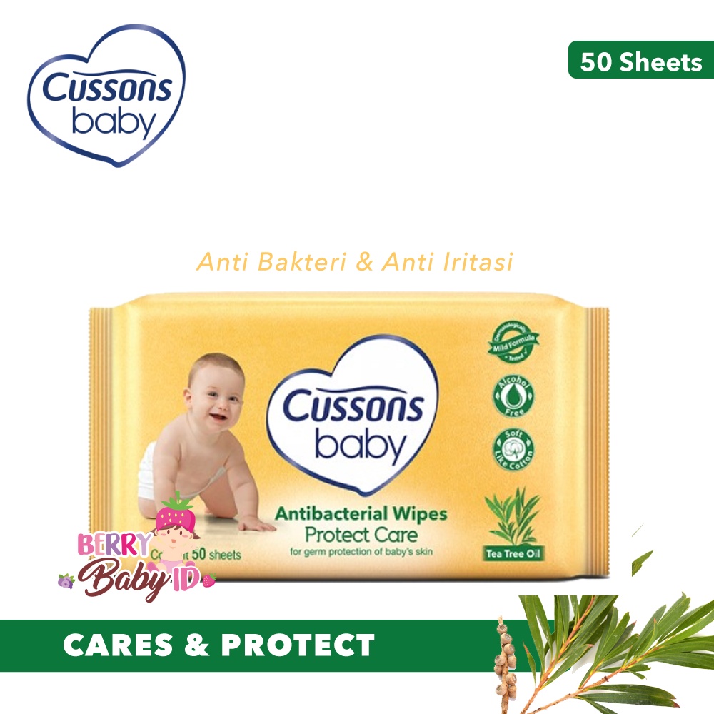 Cussons Baby Wipes 50 Sheet Tisu Basah Bayi Pink Blue White Purple Berry Mart