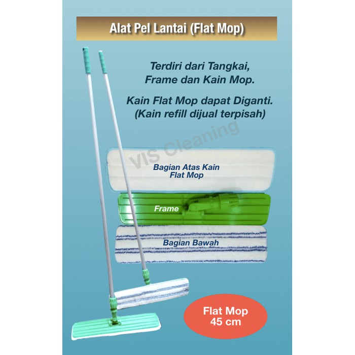 Flat Mop / Alat Pel Lantai 45 cm (Set Lengkap)