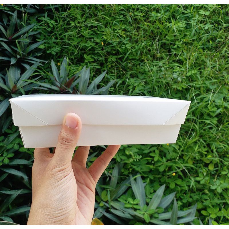 

PAPER LUNCH BOX NASI SIZE M FOOD GRADE PUTIH POLOS