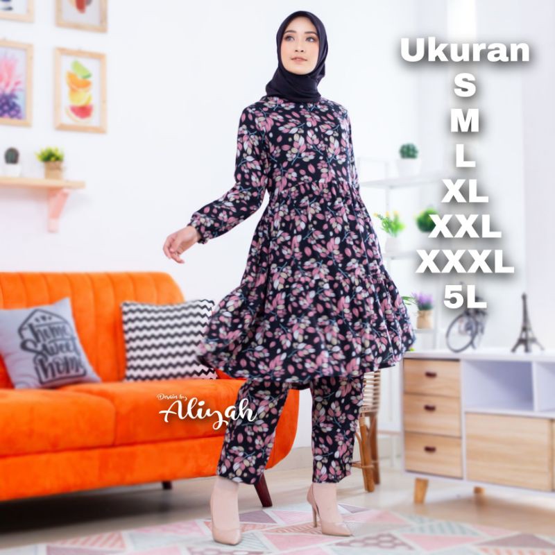 Felicia One Set Jumbo Ukuran S M L XL XXL XXXL 5L - Setelan Celana Big Size