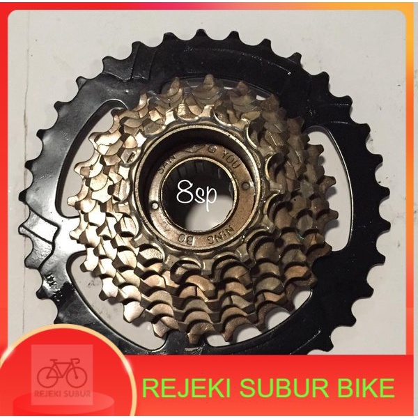sproket freewheel gear 8 speed Ulir drat megarange NING BO SAN YOU 13 - 34 t