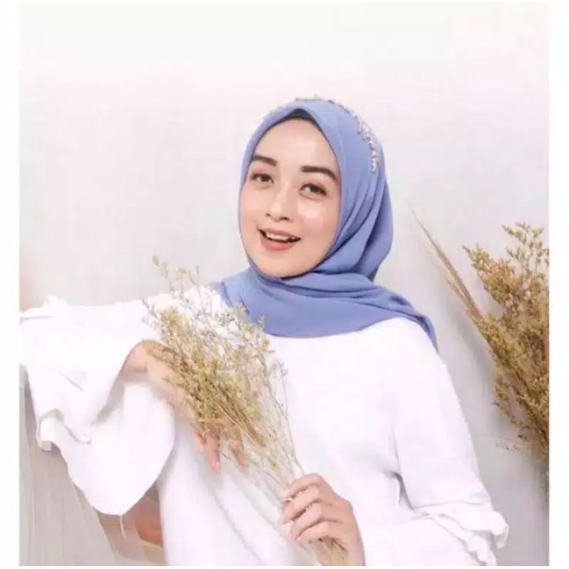 JILBAB SEGI EMPAT BANDO / PAYET MUTIARA BAHAN BELLA HIJAB SEGIEMPAT BELLA SQUARE PAYET MUTIARA