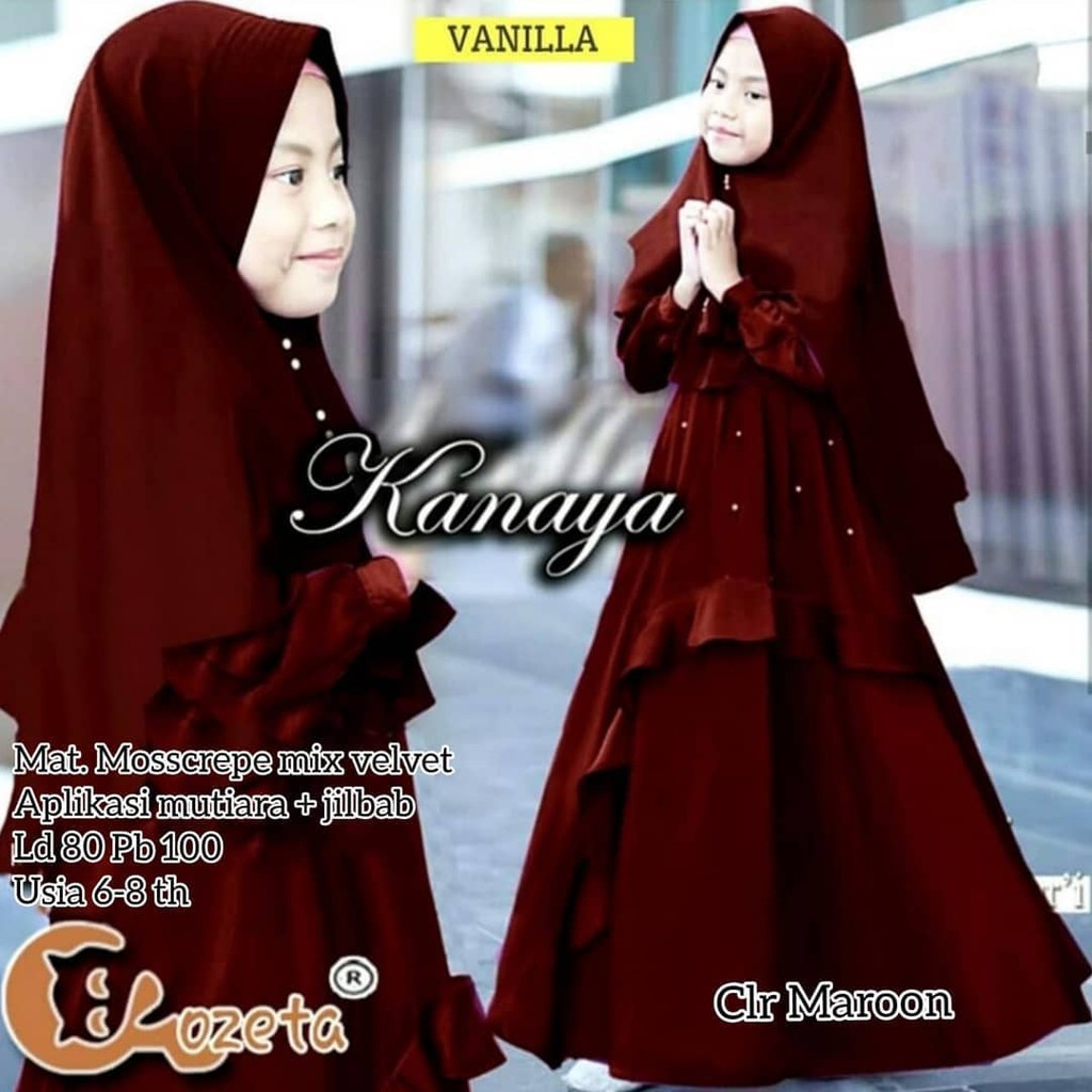 KANAYA SYARI KIDS Gamis Anak 6-8 TAHUN gamis lebaran anak 2023 model gamis terbaru dress anak perempuan syari anak terbaru tahun 2023