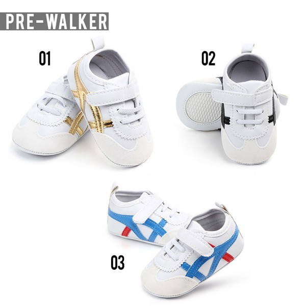 LKM164 Sepatu Sport Anak Bayi Prewalker Sole Bahan Halus Anti-Slip dan Garis [1KG 16PC] LITTLE KUMA