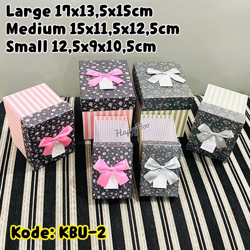 gift box kado kotak kado hampers 3 susun set / satuan medium small large besar sedang kecil kbu2