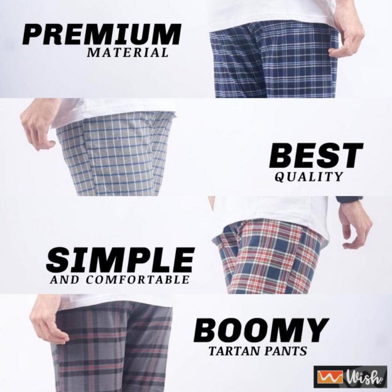 BOMMY TARTAN PANTS celana flanel premium cowok