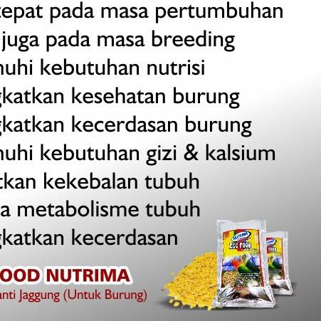 Harga Spesial - EGG FOOD NUTRIMA PAKAN BURUNG KENARI LOVEBIRD DLL