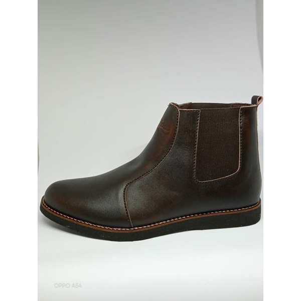 sepatu boots chelsea brown kulit asli ll sepatu boots anduras chelsea kulit asli