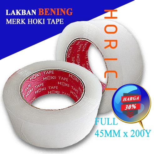 Murah Super Clean FULL 45mmx200Y LAKBAN BENING dan Coklat  HORICI TAPE DAN HOKI TAPE/ISOLASI