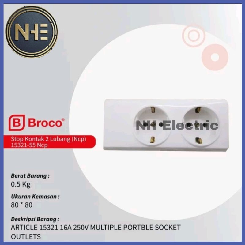 Stop Kontak Terminal 2 Lubang Ncp 15321 Broco Multiple Portable Socket Broco