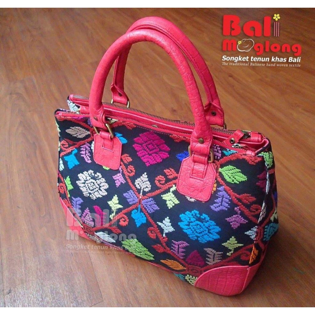 BALI MOGLONG - TAS SONGKET BALI MIX KULIT SAPI