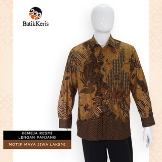  Batik  Keris  Kemeja Lengan Panjang Maya Jiwo Laksmi Coklat 