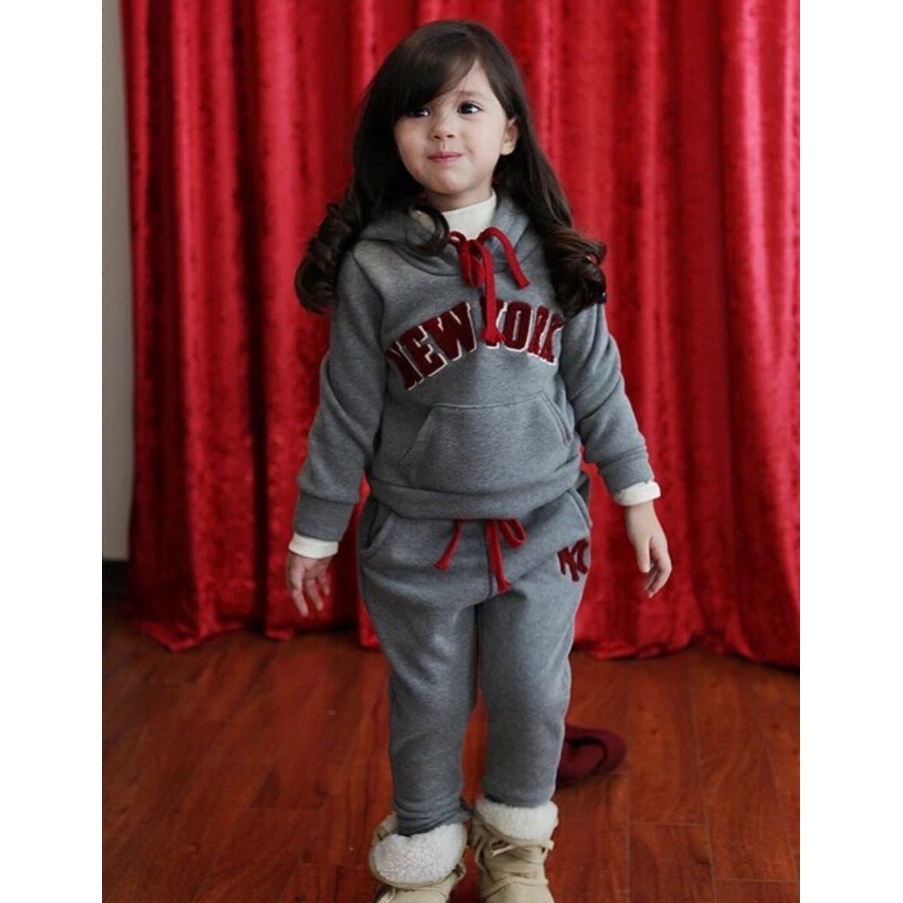 SETELAN HOODIE ANAK PEREMPUAN USIA 1-5 TAHUN MOTIF TERBARU