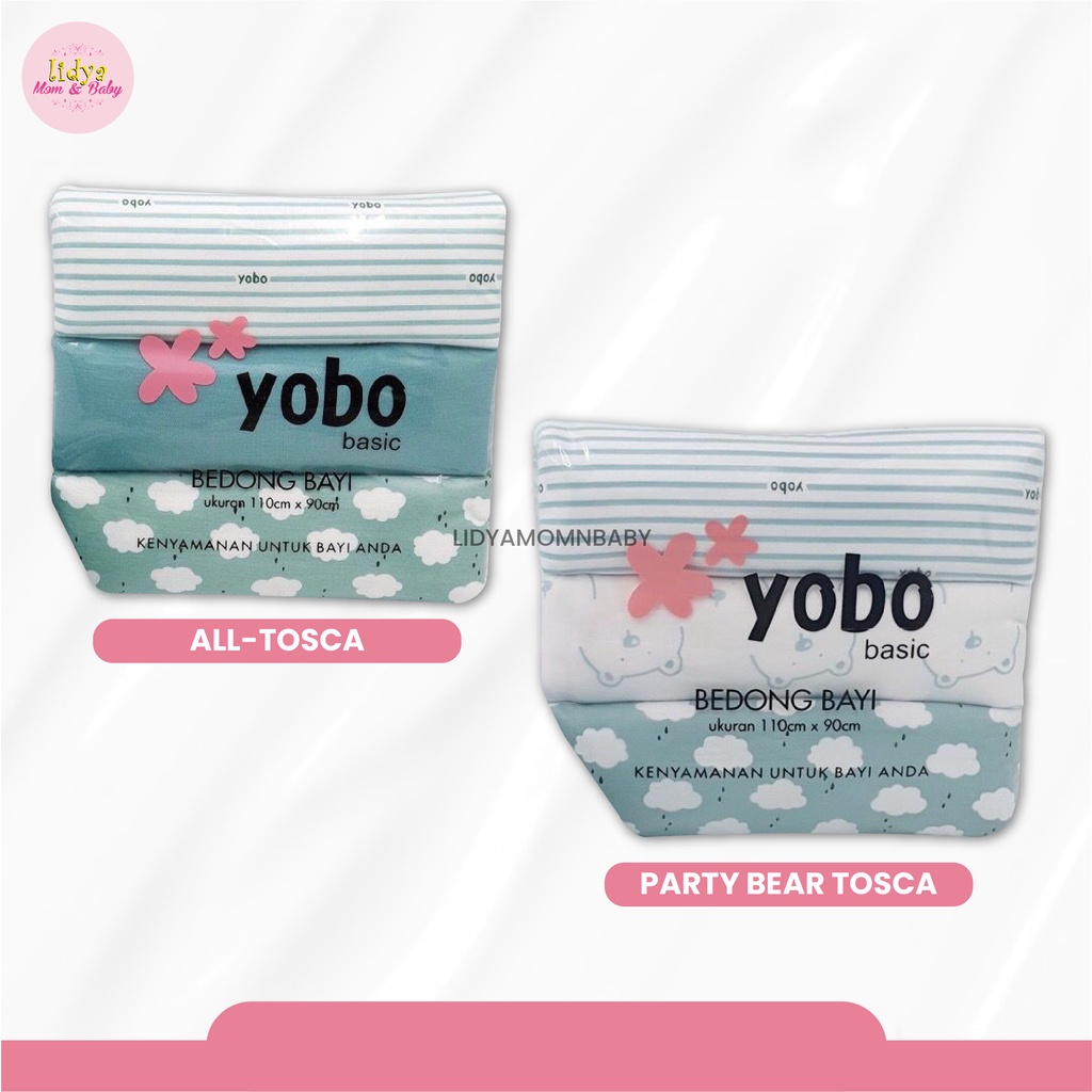 Bedong Bayi Persegi Panjang Classic Baby Swaddle Yobo By Babyu Bahan Kaos Lembut 1 Paket Isi 3 MIX  By Lidyamomnbaby