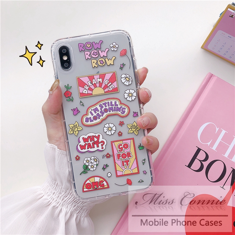 Case iPhone 11 Pro Max iPhone SE 2020 6s 6 7 8 Plus X XR XS Max Oppo A53 2020 Reno 4 A92 A11 A11K A52 A5 2020 A33 2020 A5s A3s F9 RealMe C15 C11 5S C3 INS Fashion Label Soft Airbag Cover CASETiFY missconnie-3