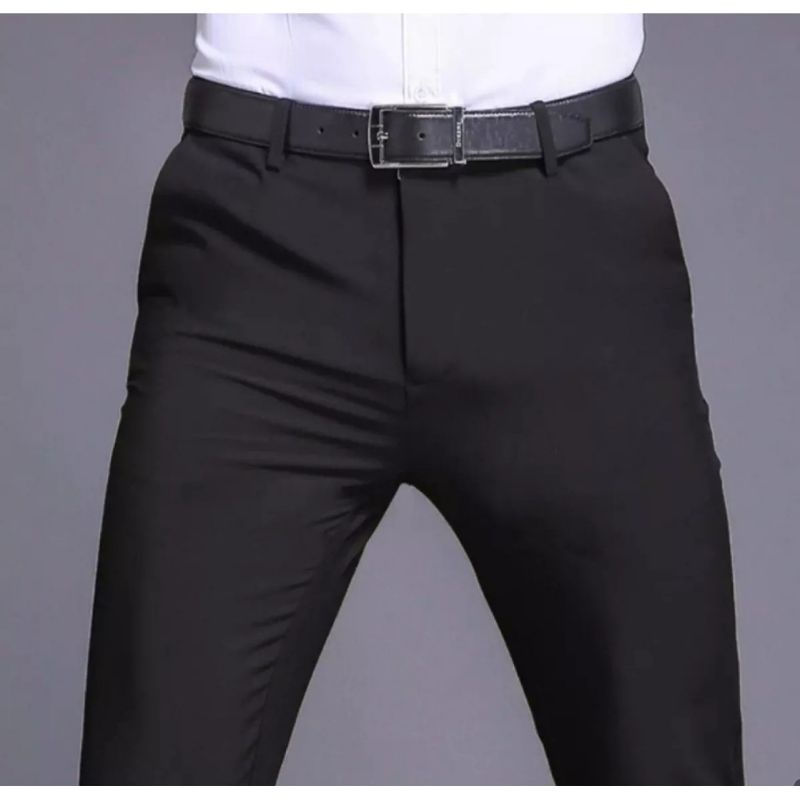 Celana Bahan Dasar Kantor Slimfit Pria Poin Plus Original Ukuran (27- 38) Celana Dasar Formal Celana Panjang Nikah Pria Celana Slim Fit Kantoran Premium Keren Murah Warna Hitam Abu Coklat Dongker