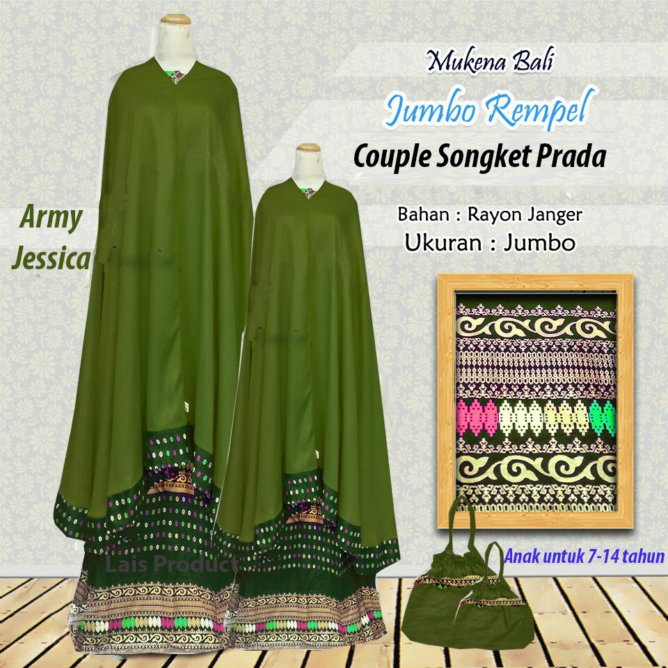 Mukena Bali Couple ibu anak Songket