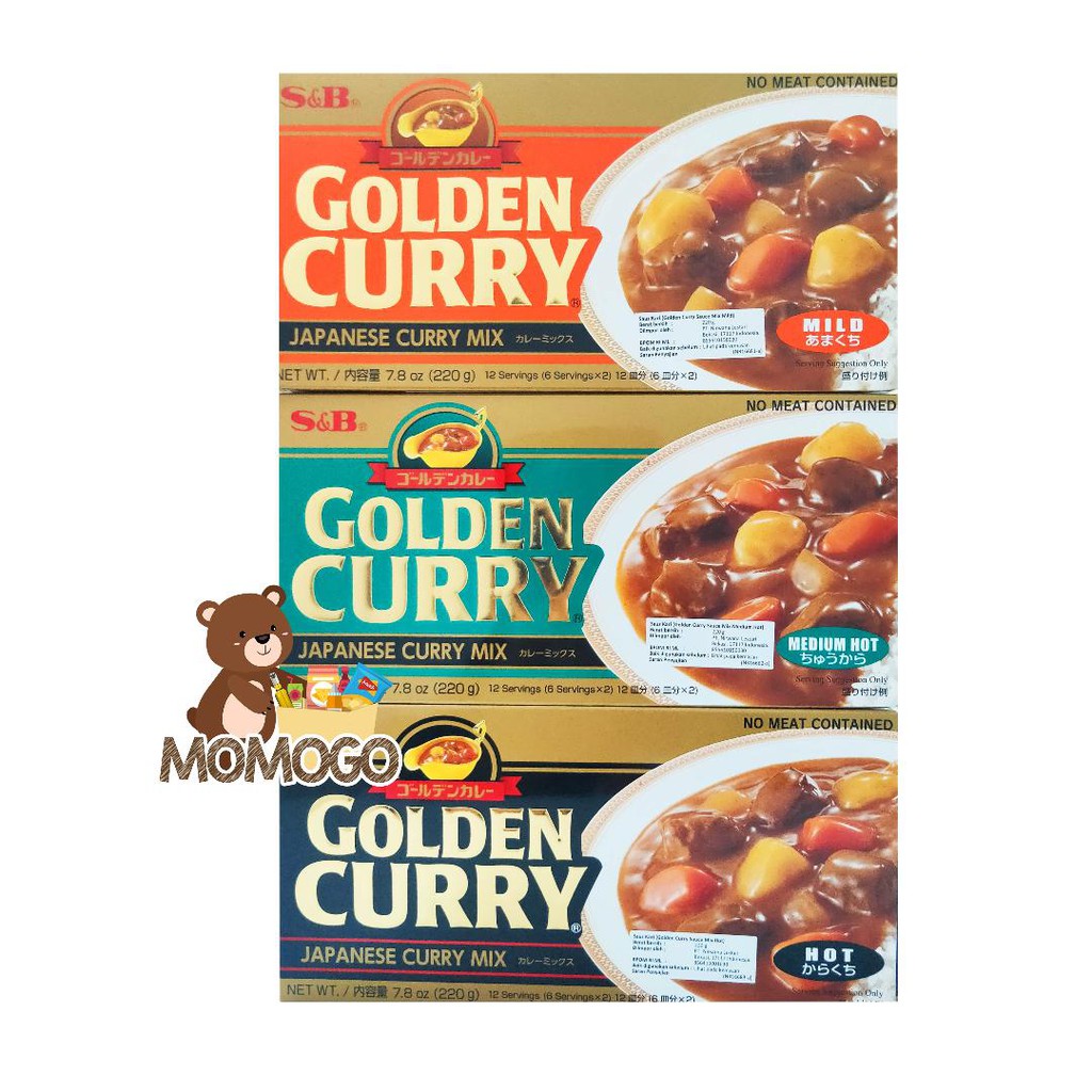 

S&B GOLDEN CURRY 220GR MILD/MEDIUM HOT/HOT
