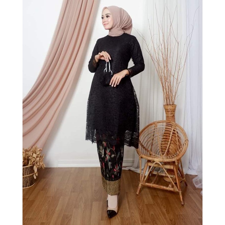 Kebaya Moderen Tunik Kebaya Brokat Set Rok Plisket / Kebaya Wisuda Kebaya Galery.Sabeena