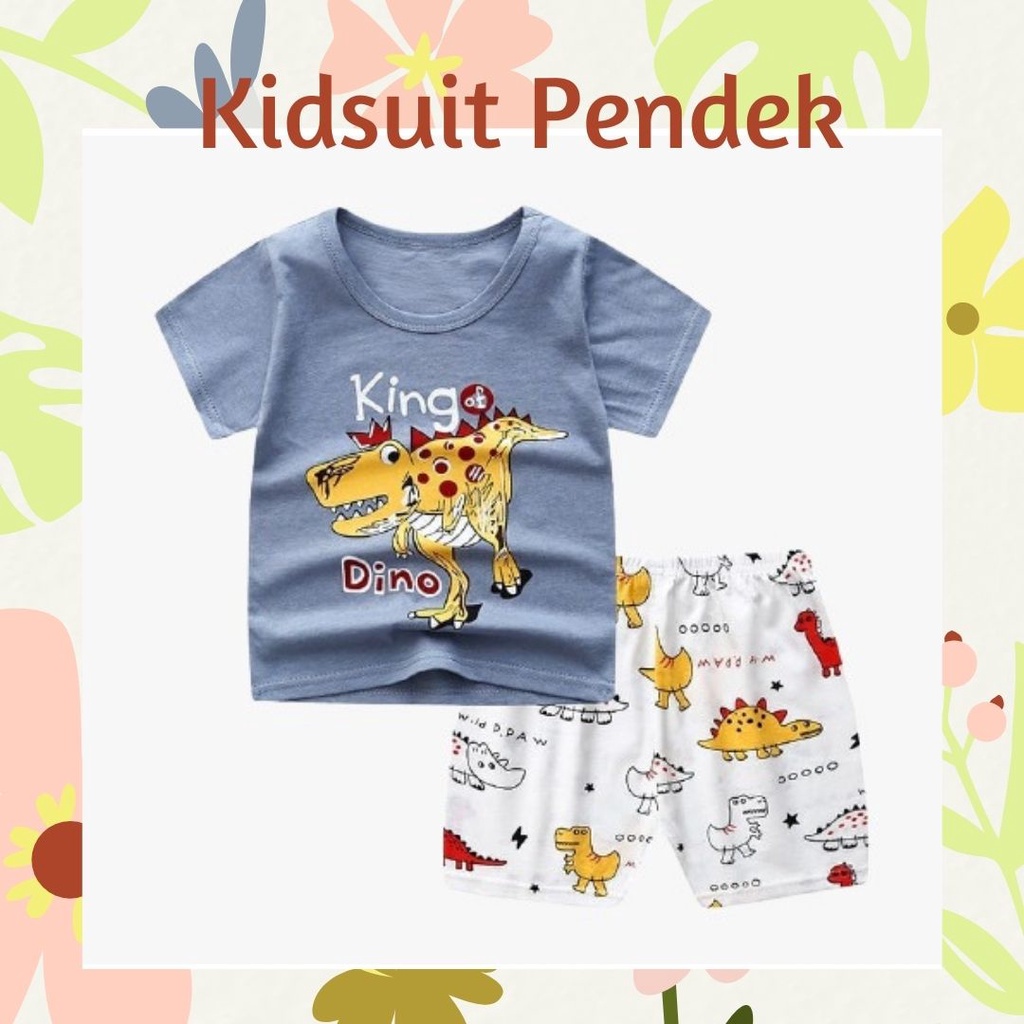 Plazababyku KIDS SUIT PENDEK Setelan Anak / Piyama anak / baju anak laki-laki Import ebv cewek TOT5