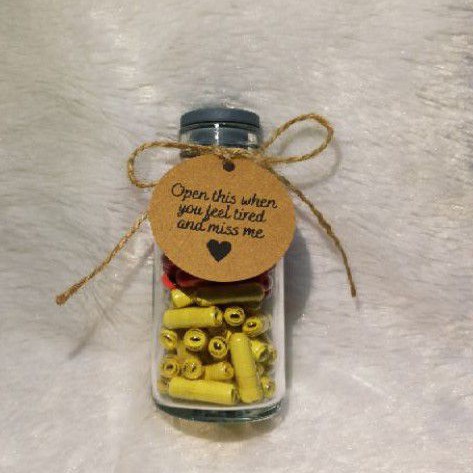 Wish in bottle Botol kaca 100ml Surat dalam kapsul 60 wish kado unik Hang Tag Happy Birthday Love-3