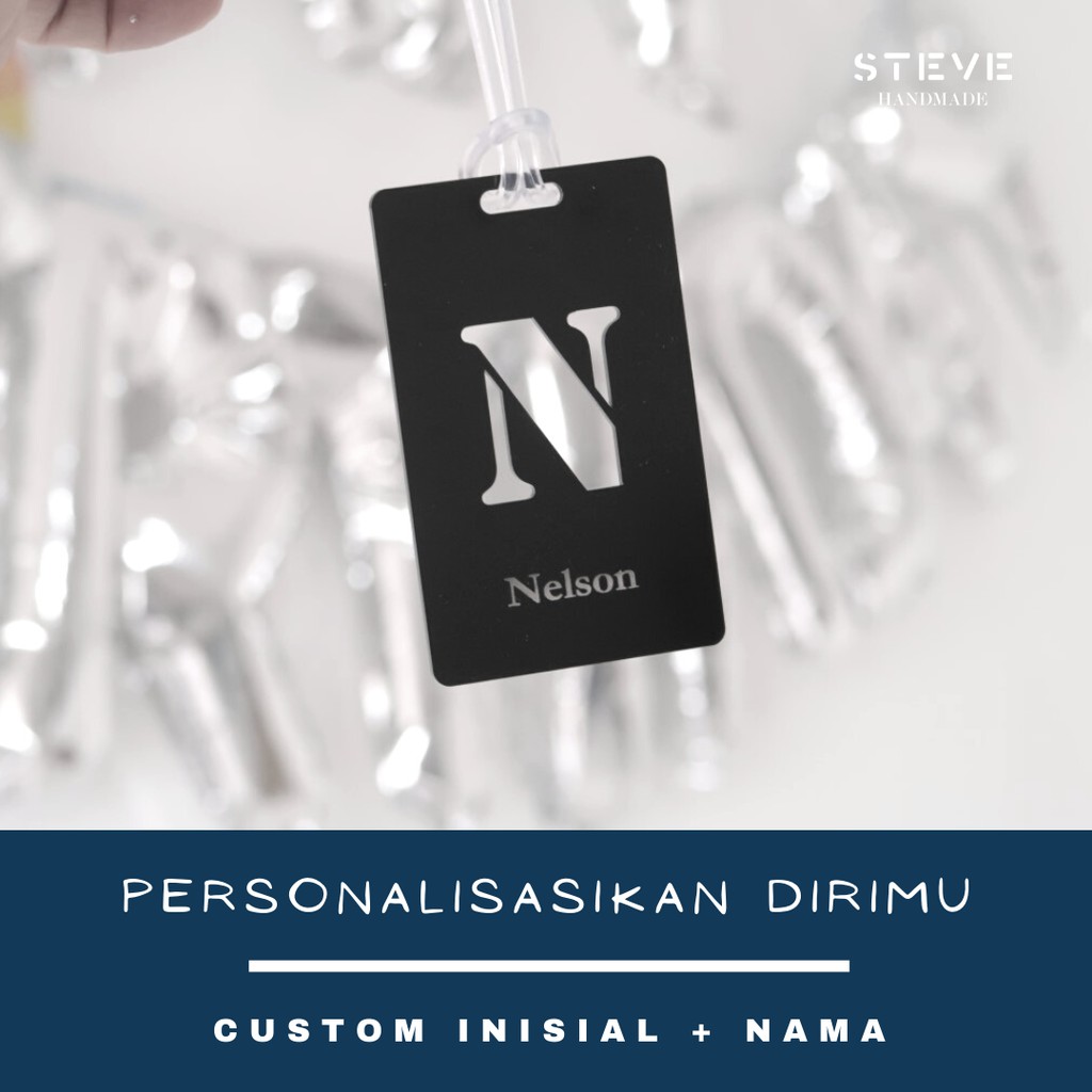 Bag Tag Akrilik / Luggage Tag / Custom Inisial dan Nama LG2102