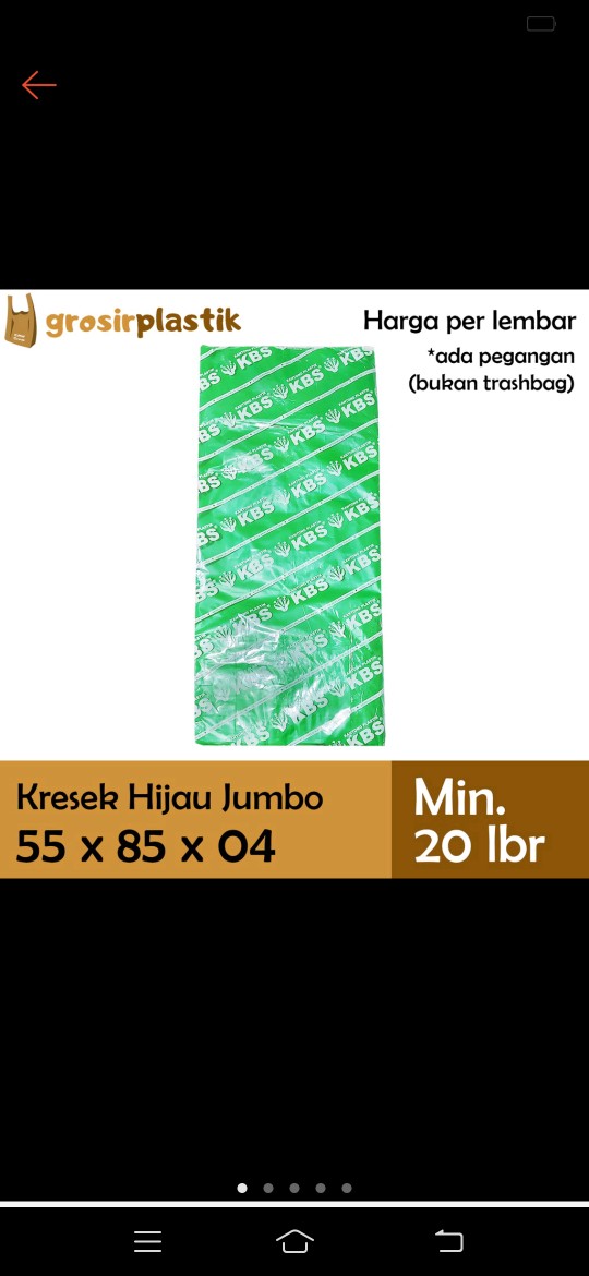 [lembar] Grosir Plastik Kantong Kresek Kbs 55 X 85 X 04 Hijau Jumbo Tebal Gk86 - Grosir Plastik