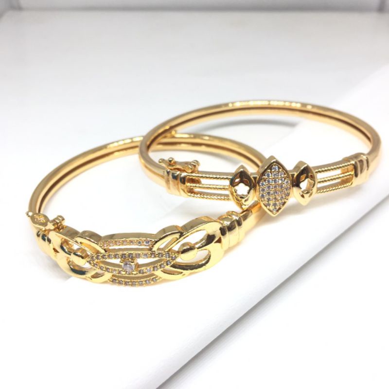 Gelang Bangkok Bangle Bukaan Perhiasan Imitasi Xuping Lapis Emas