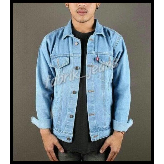 DISKON JAKET JEANS LEVIS PRIA BIOBLITZ / JAKET JEANS LEVIS COWOK BIRU MUDA - BIRU MUDA, L