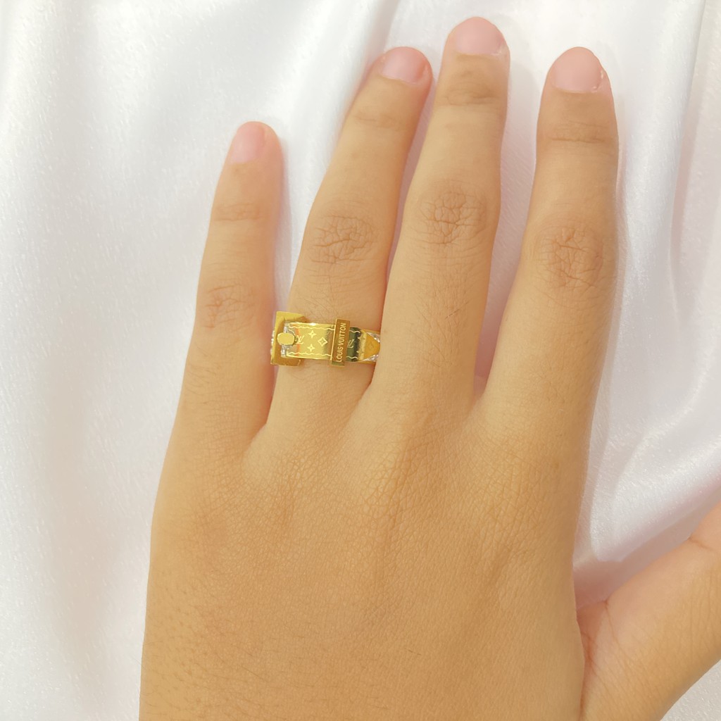 noin_acc Cincin Titanium Permata Anti karat Aksesoris Perhiasan Wanita