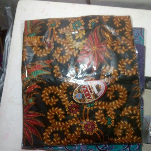 Kemeja Batik Pria Modern Motif Ulat Sogan Sragam M L Xl