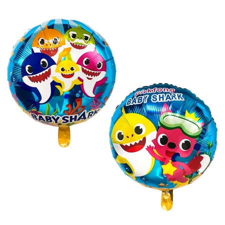 Balon Bulat Karakter Baby Shark Pinkfong Ulang Tahun Birthday Pesta Ultah Anak