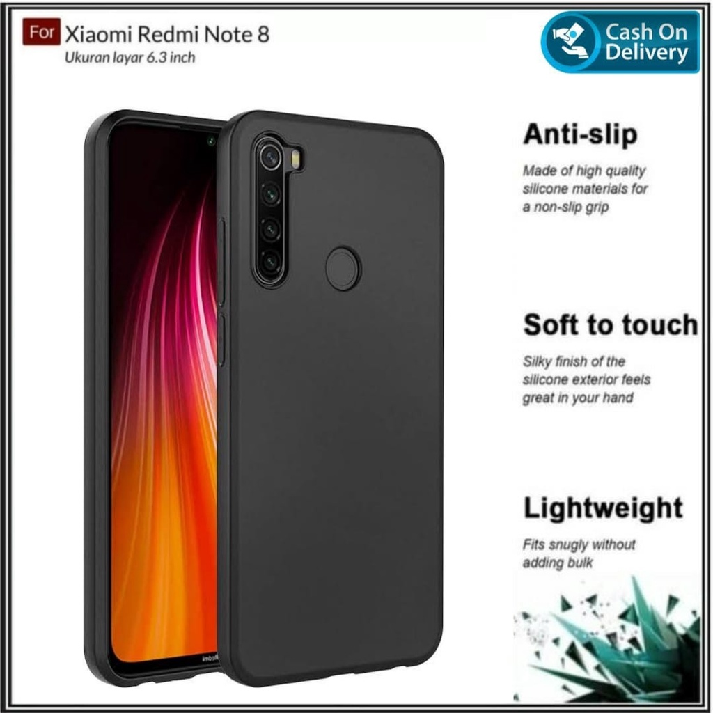 Case Xiaomi Redmi Note 8 Soft Casing Black Matte Macaron Cover