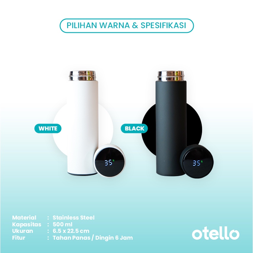 Otello - Custom Tumbler LED Rubber Alpha Cetak UV Print Botol Minum Cetak Full Colour Termos 500 ml Tumblr