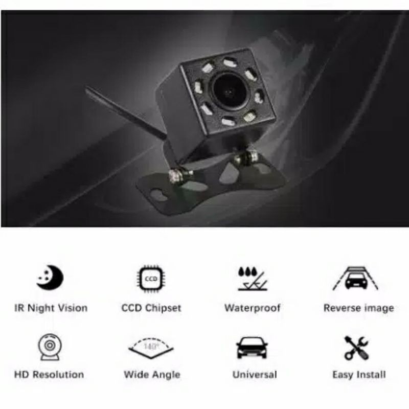 Kamera mundur mobil 8 LED universal LED CCD QM-01