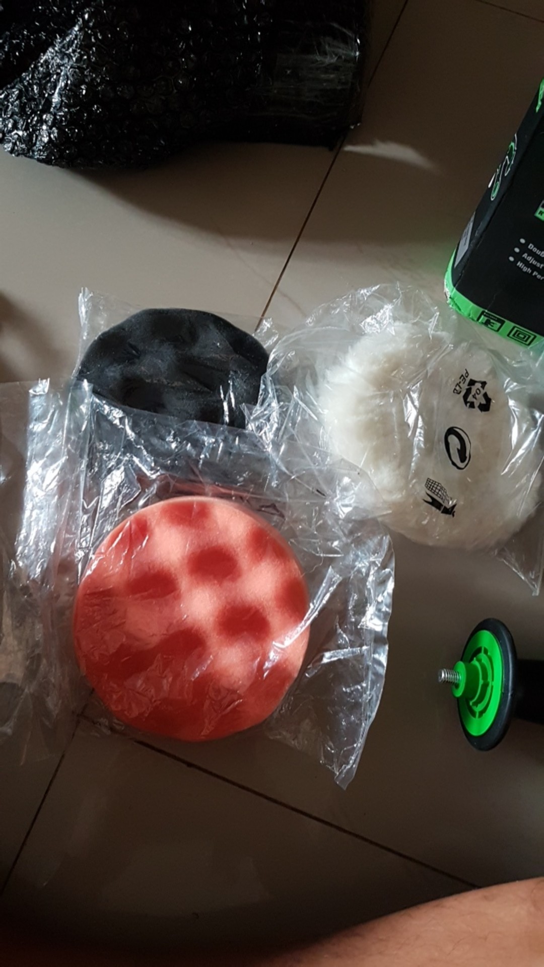 Busa Poles Spone 5 Foam Velcro Buffing Pad Pilih Orange Kuning Hitam