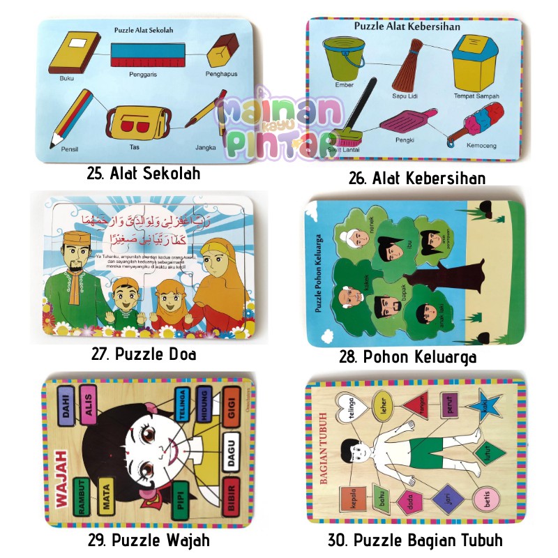 Mainan Kayu Pintar Puzzle Kayu Edukasi SNI Murah dan Lengkap Bisa COD