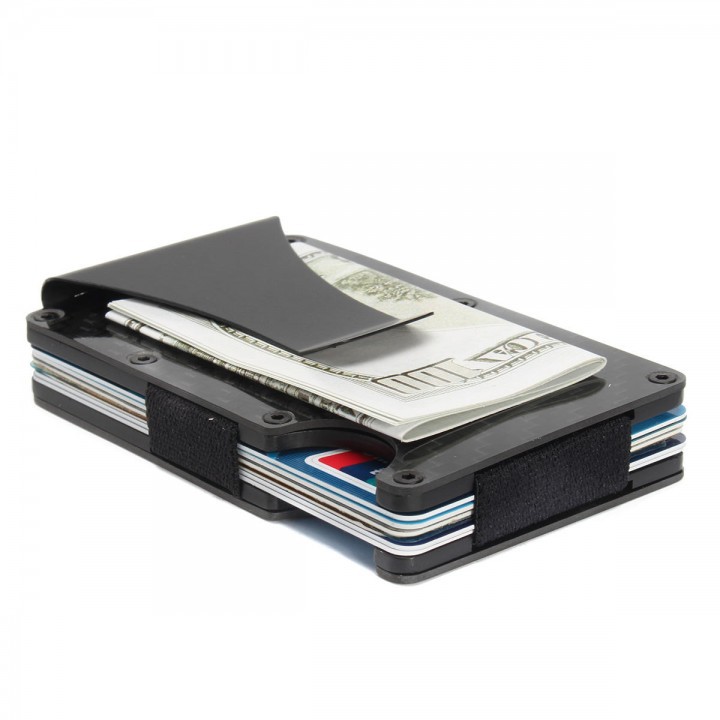 Slim Carbon Fiber Credit Card Holder RFID Blocking Metal Wallet Clip - Dompet Kartu Praktis Terbaik dan Tipis