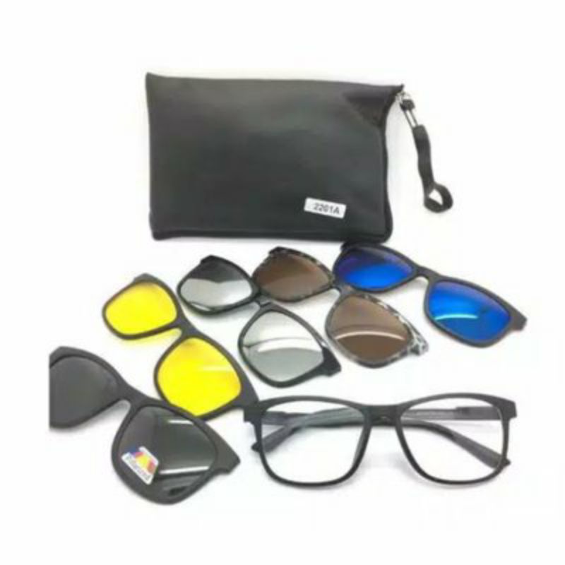 KACAMATA CLIP ON 5 LENSA POLARIZED