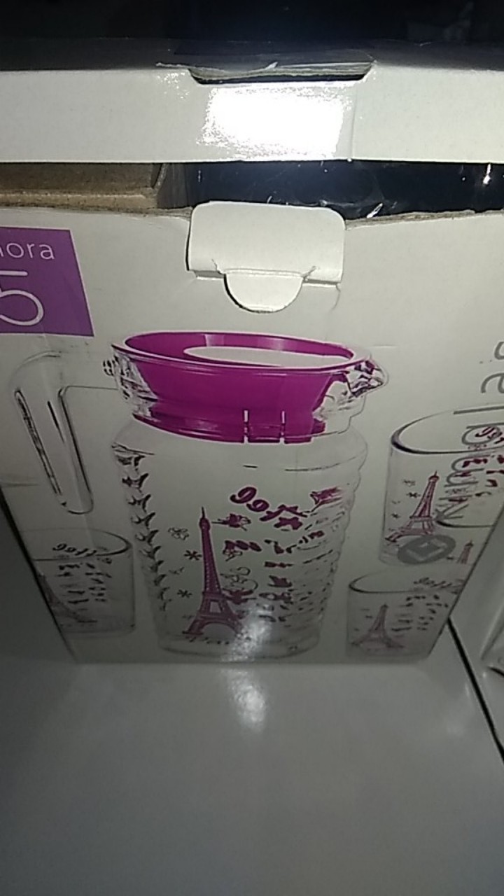 Drink Set Kaca 5 Buah Water Jug Picher Teko Air Minum