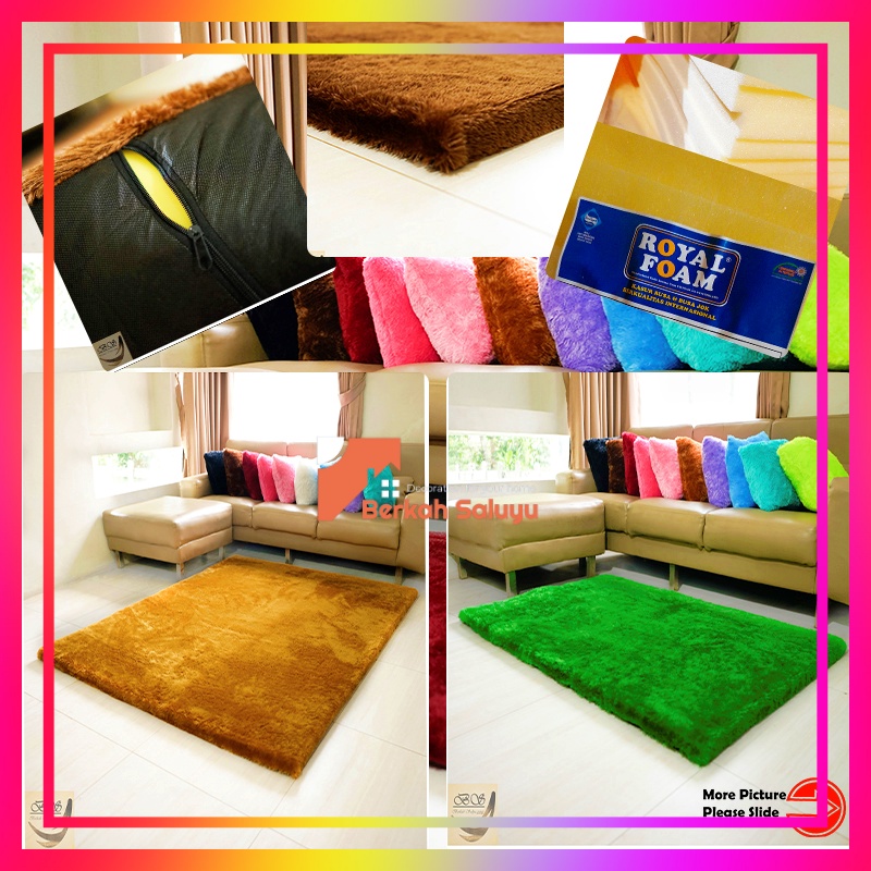 Karpet Bulu Rasfur Polos 200x120x3.5cm/ karpet bulu tebal / keseluruhan 3.5cm non anti slip