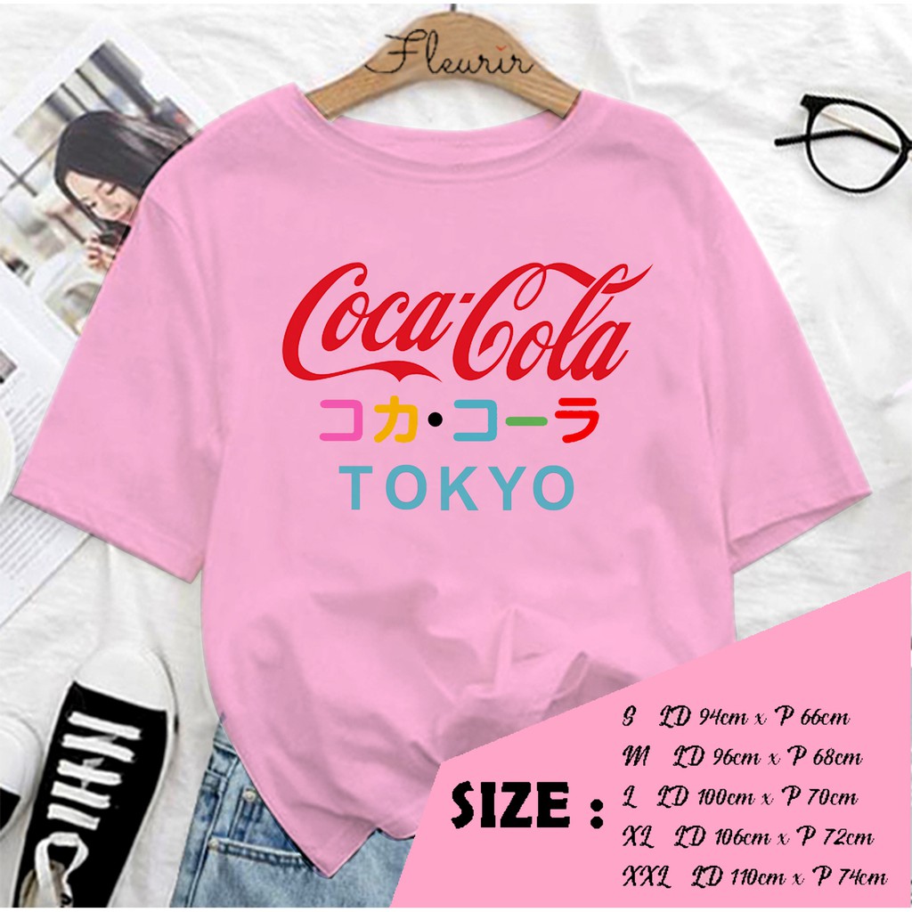 FLEURIR - KAOS COCA COLA JAPAN WANITA DEWASA LENGAN PENDEK UNISEX