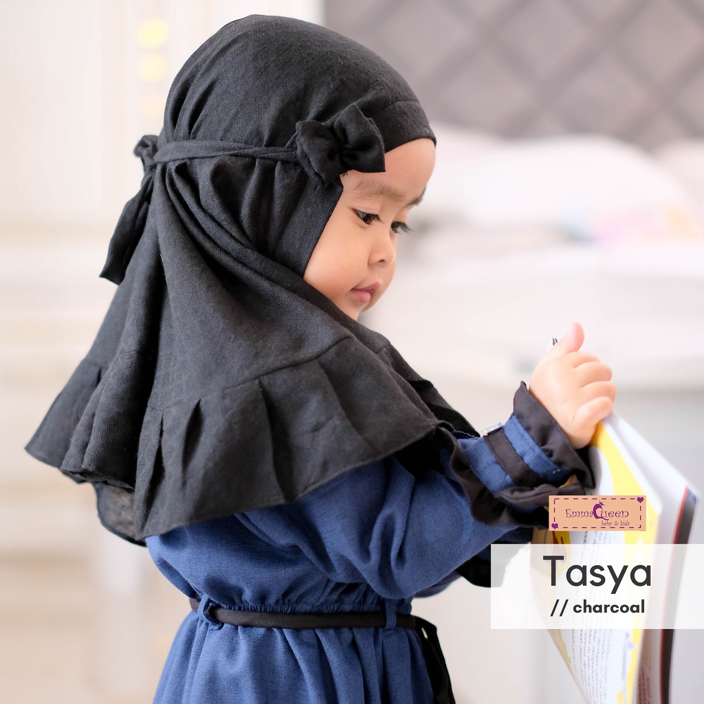 EmmaQueen - Jilbab Kids Tasya-Charcoal