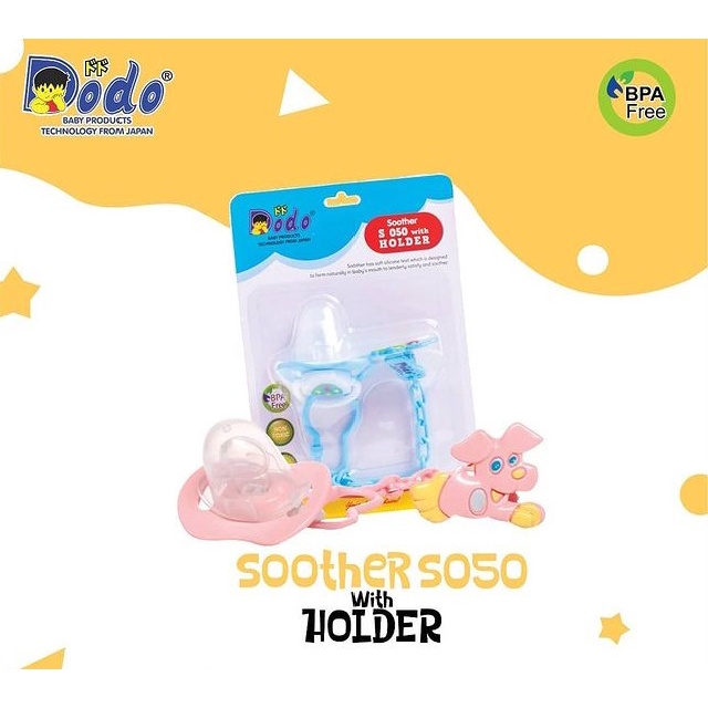 Soother With Holder S050 Dot Baby Rantai Nipple Empeng Dan Rantai Model Gepeng BPA Free