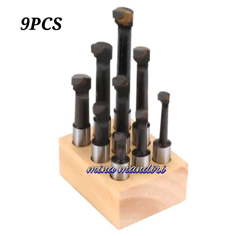 9pcs Holder Boring Head Pahat Boring Head Boring Barrs 8-54mm Baru